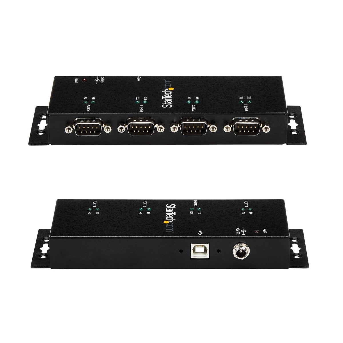 Star Tech 4 Port USB to DB9 RS232 Serial Adapter Hub – Industrial DIN Rail and Wall Mountable