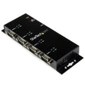 Star Tech 4 Port USB to DB9 RS232 Serial Adapter Hub – Industrial DIN Rail and Wall Mountable