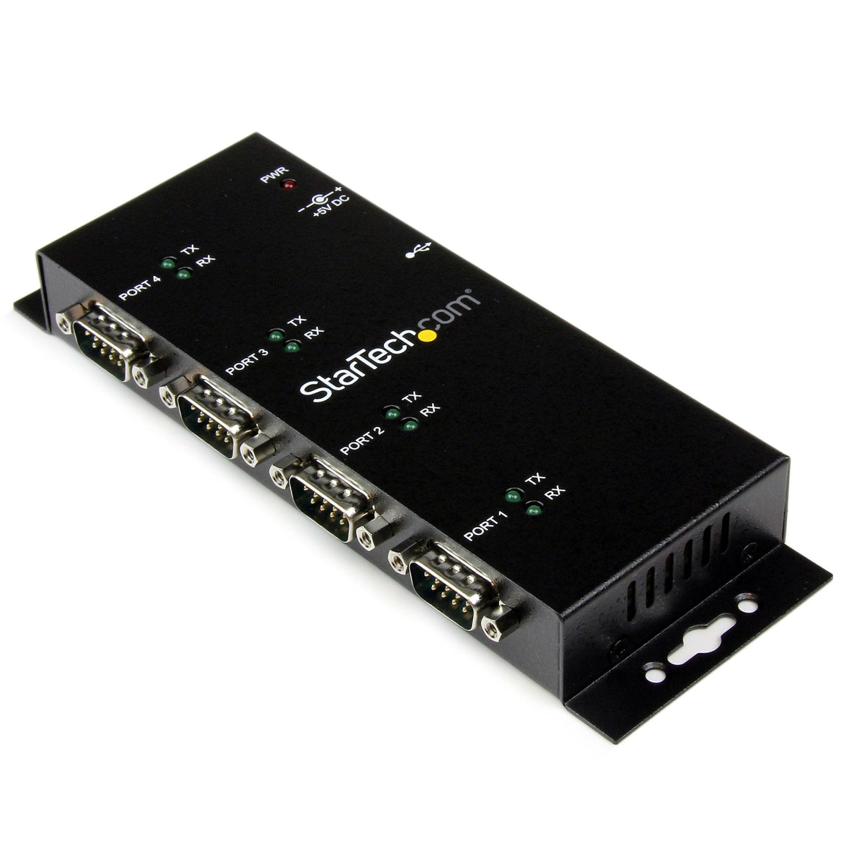 Star Tech 4 Port USB to DB9 RS232 Serial Adapter Hub – Industrial DIN Rail and Wall Mountable