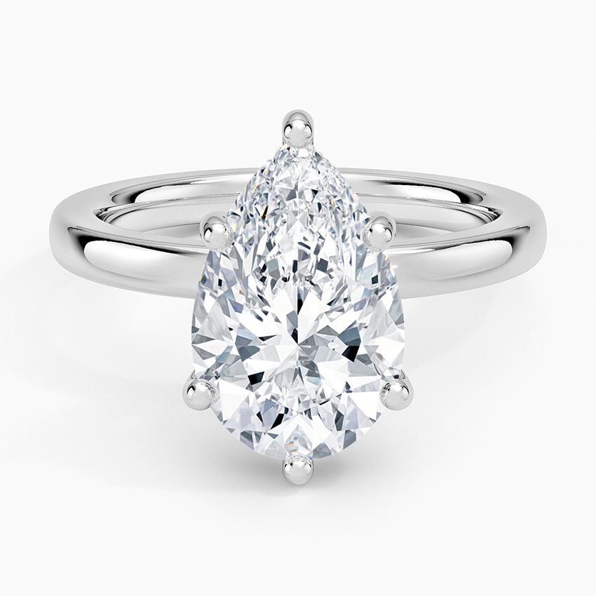 AGI Certified 4.50 CTW Pear Shaped Lab Diamond Engagement Ring with Hidden Halo in 14K Gold-0