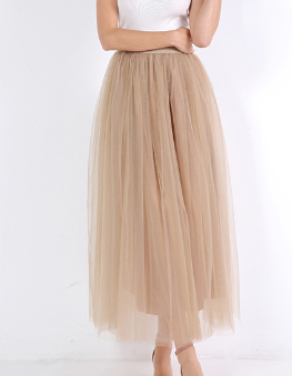 High-Waisted Mesh Midi Skirt for Women