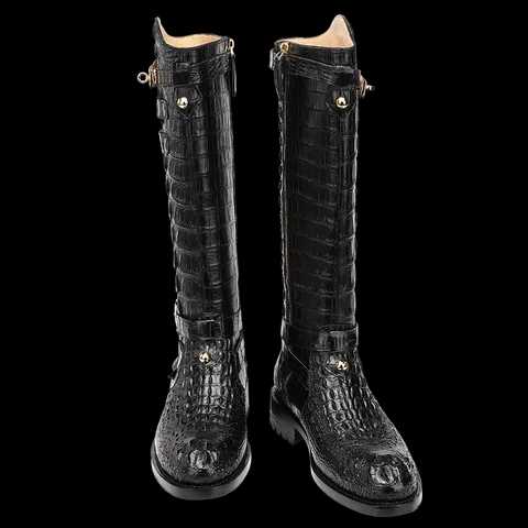 Crocodile Knee High Boots Women-3