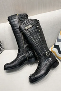 Crocodile Knee High Boots Women-0