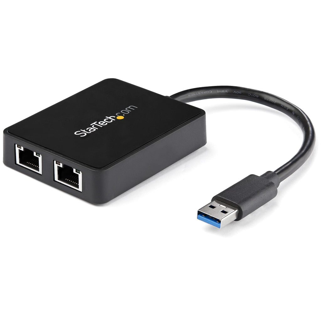 Star Tech USB 3.0 to Dual Port Gigabit Ethernet Adapter NIC w/ USB Port
