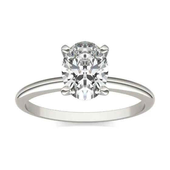 1 1/2 CTW Oval Lab Grown Diamond Solitaire Engagement Ring 14K White Gold-0