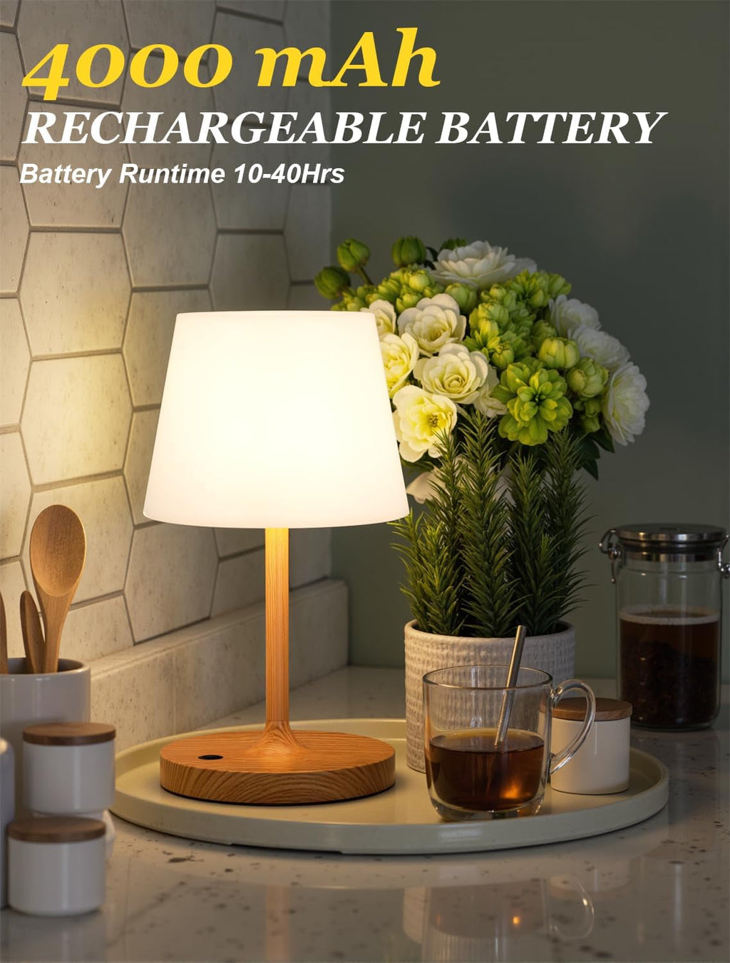 Cordless Rechargeable Outdoor Shower Lamp IP54 Waterproof-2