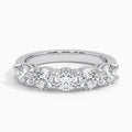 AGI Certified 1.00 CTW Round Lab Grown Diamond Five Stone Eternity Band Ring in 14K Gold Over .925 Sterling-0
