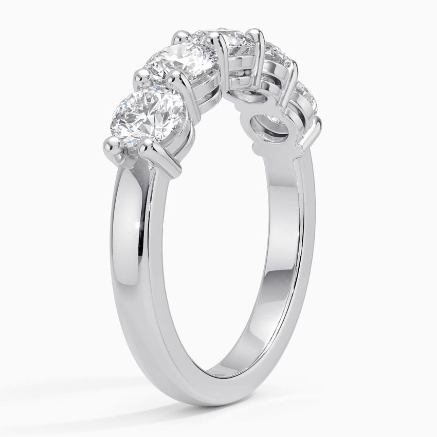 AGI Certified 1.00 CTW Round Lab Grown Diamond Five Stone Eternity Band Ring in 14K Gold Over .925 Sterling-1