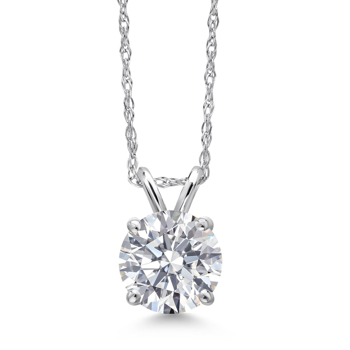 1.50 Ctw Round Lab Grown Diamond Pendant Necklace in 14K Gold – F Color VS Clarity | AGI Certified-0