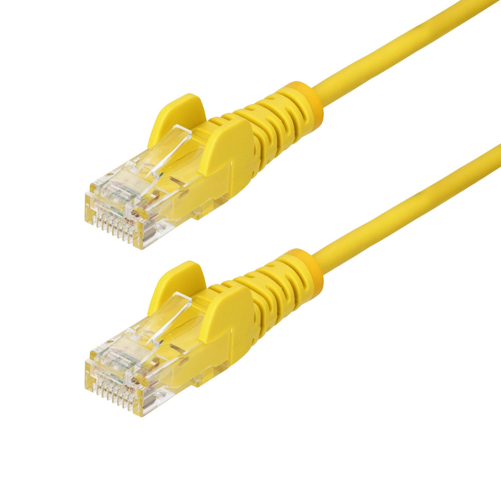Star Tech 7m Yellow Slim CAT6 Ethernet Cable, Snagless, 100W PoE, UTP, LSZH, 28AWG Pure Bare Copper Wire, Slim RJ45 Network Patch Cord w/Strain Reliefs, Individually Tested