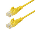 Star Tech 7m Yellow Slim CAT6 Ethernet Cable, Snagless, 100W PoE, UTP, LSZH, 28AWG Pure Bare Copper Wire, Slim RJ45 Network Patch Cord w/Strain Reliefs, Individually Tested