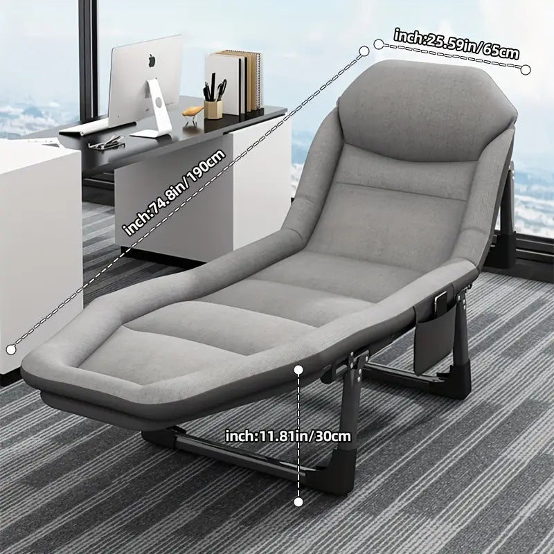 NNETM Portable Folding Bed: Single, Free Installation, Ideal for Camping - Gray-2