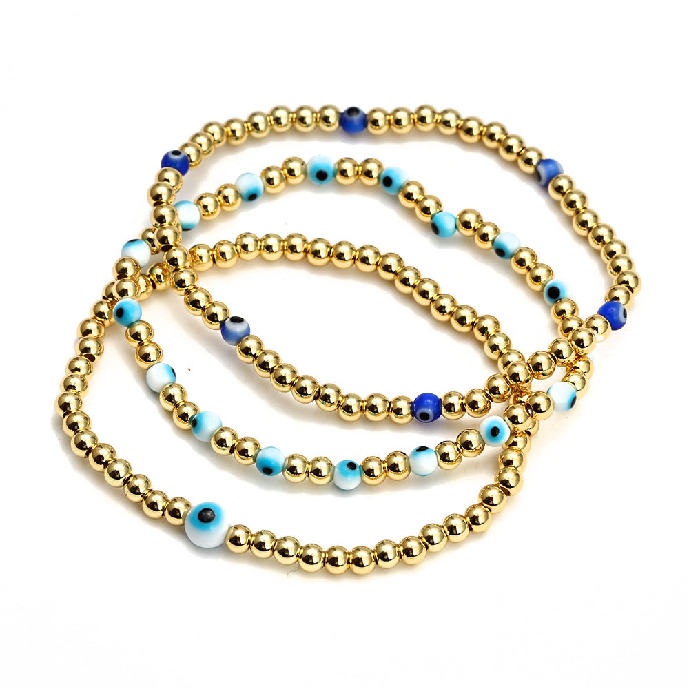 Women's New Eye Beads Bracelet Set