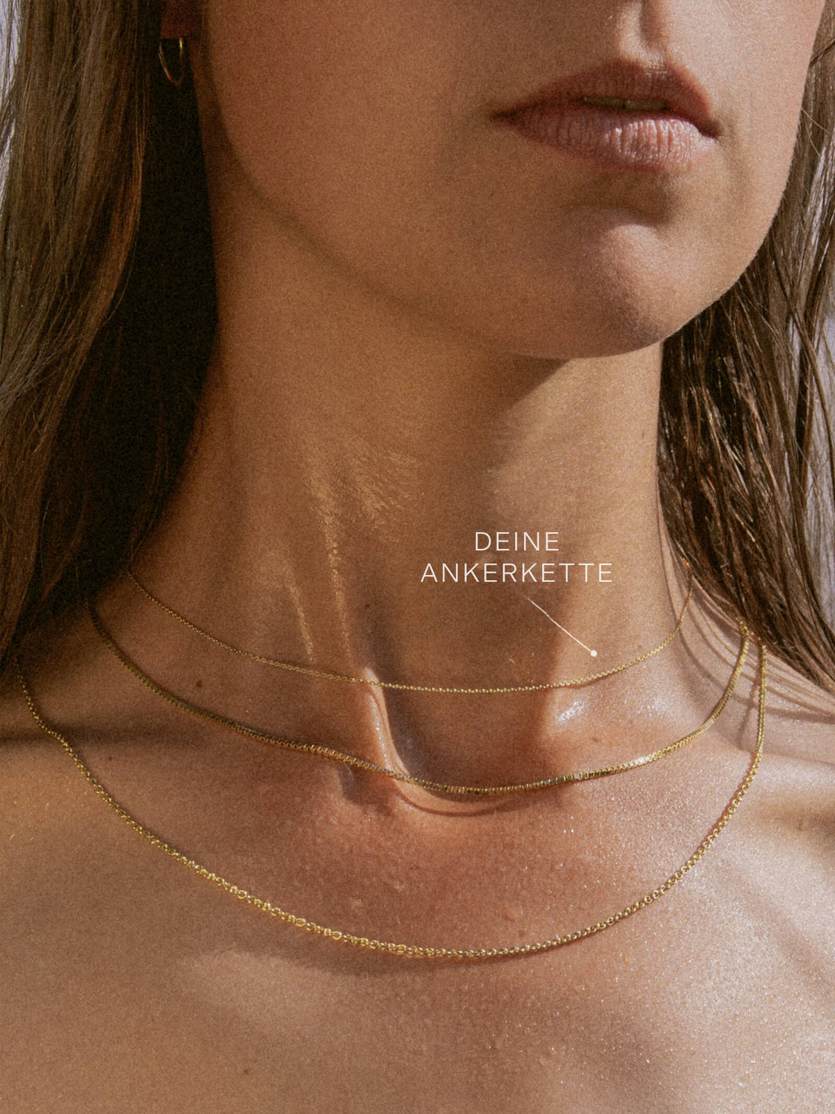 Ankerkette DELICATE Zart 14k Echtgold Diamantiert