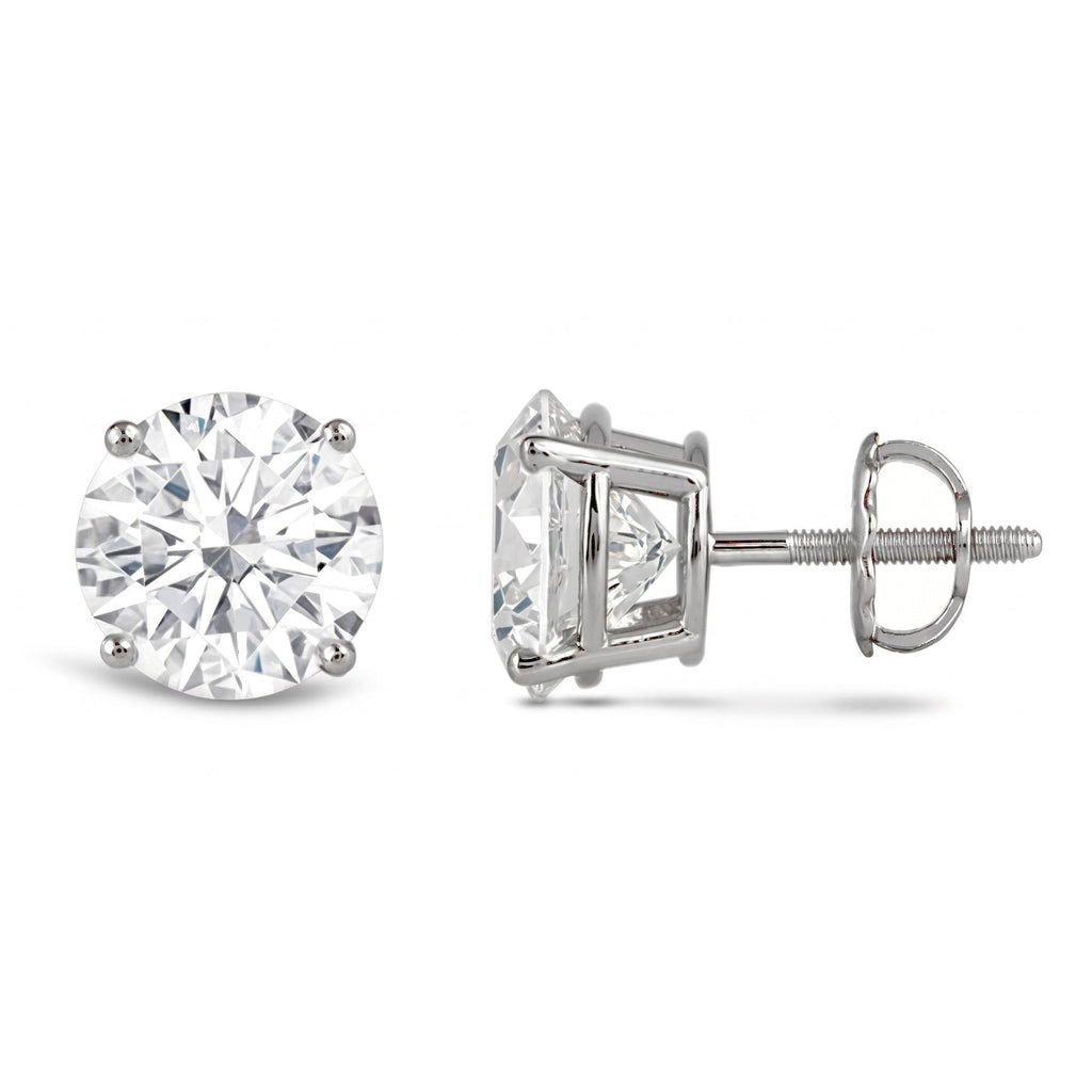AGI Certified 2.50 CTW Lab Grown Diamond Screw Back Stud Earrings in 14K White Gold-1