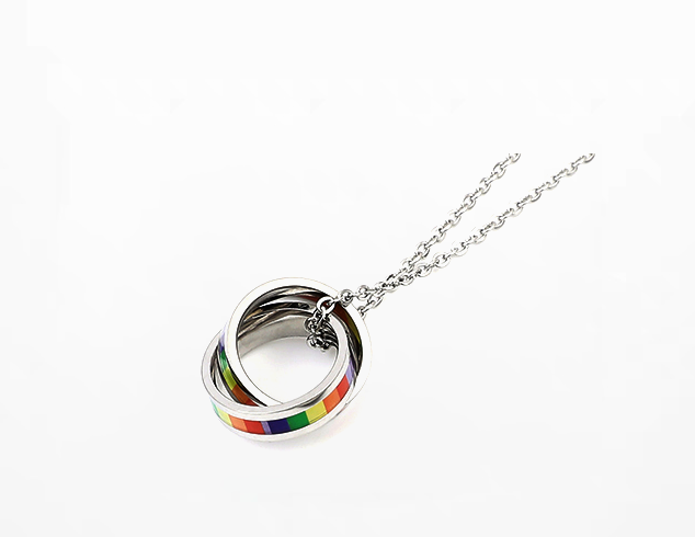 Rainbow Pride Couple Necklace in Titanium Steel
