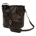 Cowhide leather shoulder bag - Black-1