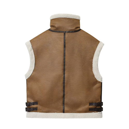 Women's Faux Shearling Leather Vest BYMANYC ® New York CONTEMPORARY VIBRANT MODERN FASHION - New Collection-1