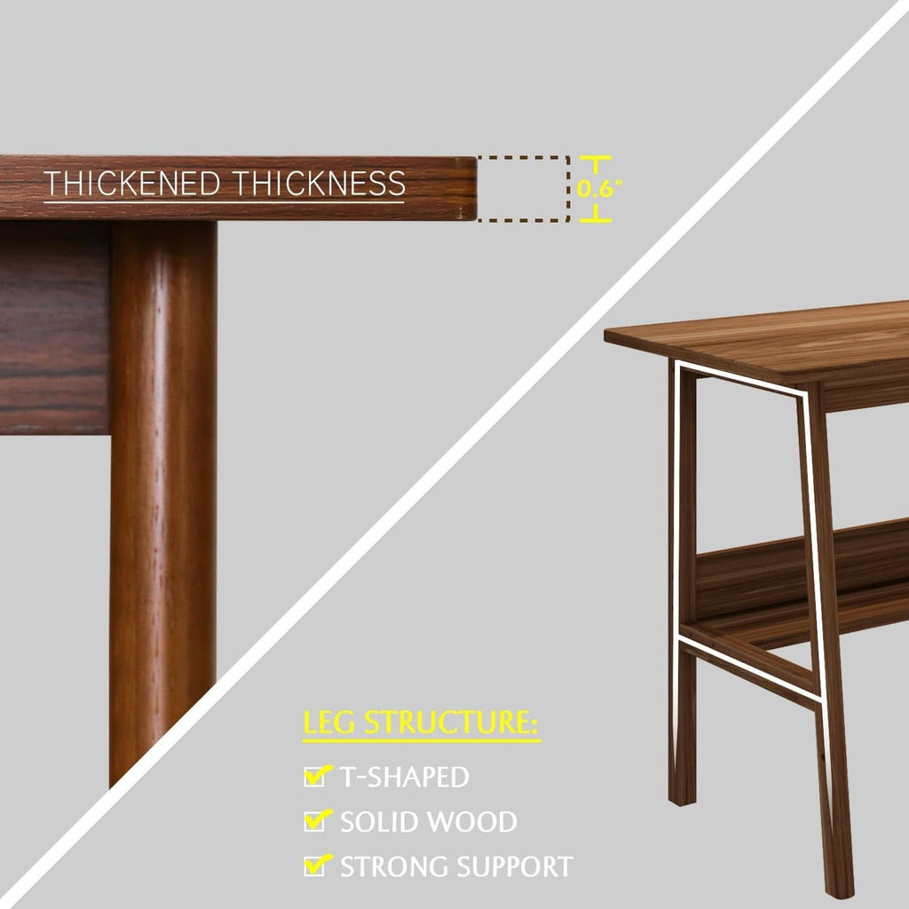 Two Person Desk Walnut 79 Inch Extended Workstation Shelves-1