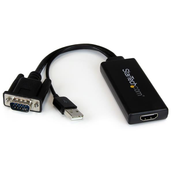 Star Tech VGA to HDMI Adapter with USB Audio & Power – Portable VGA to HDMI Converter – 1080p