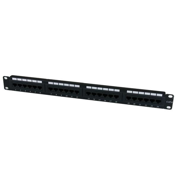 Star Tech 24 Port 1U Rackmount Cat 6 110 Patch Panel