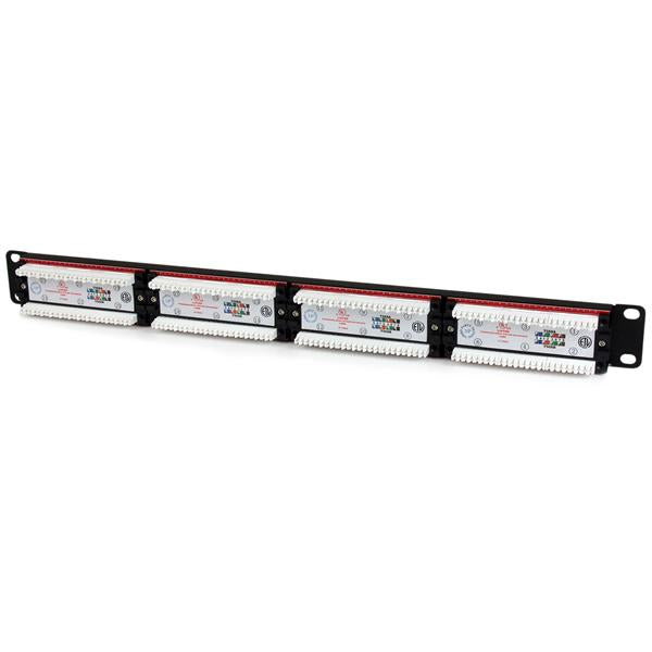 Star Tech 24 Port 1U Rackmount Cat 6 110 Patch Panel