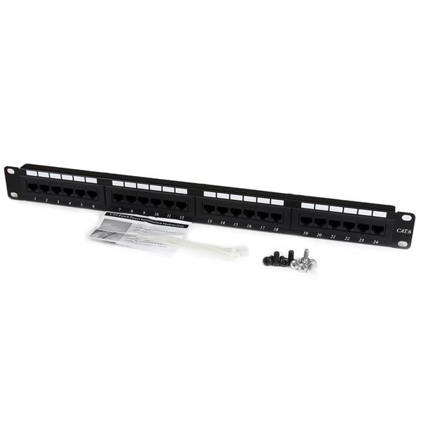 Star Tech 24 Port 1U Rackmount Cat 6 110 Patch Panel