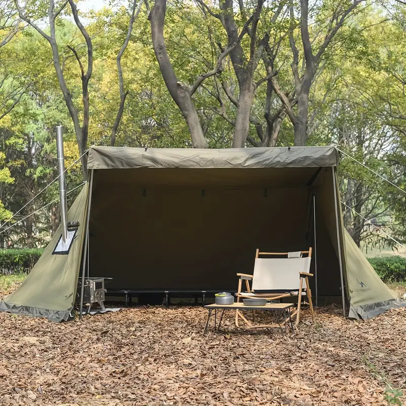 NNETM All-Season Hexagonal Camping Tent for 1-2 Persons - Army Green-2