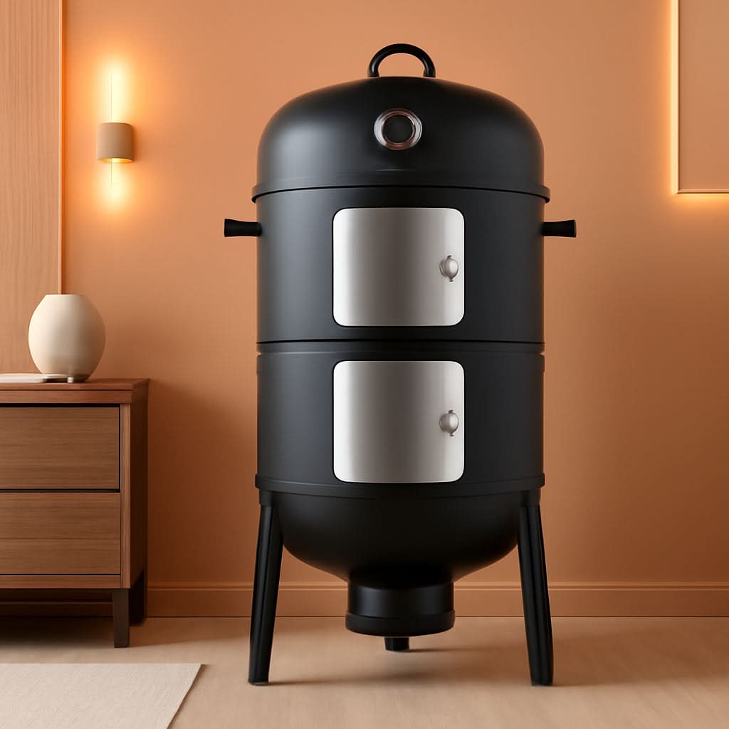20 Inches Charcoal Vertical BBQ Smoker Outdoor Cooking-0
