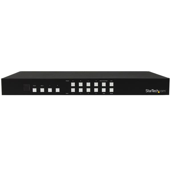 Star Tech 4x4 HDMI Matrix Switch with Picture-and-Picture Multiviewer or Video Wall