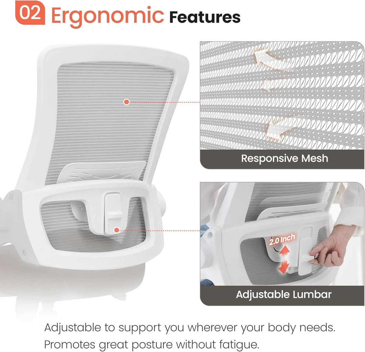 Beige High Back Mesh Office Chair With Adjustable Height And Ergonomic Design-3