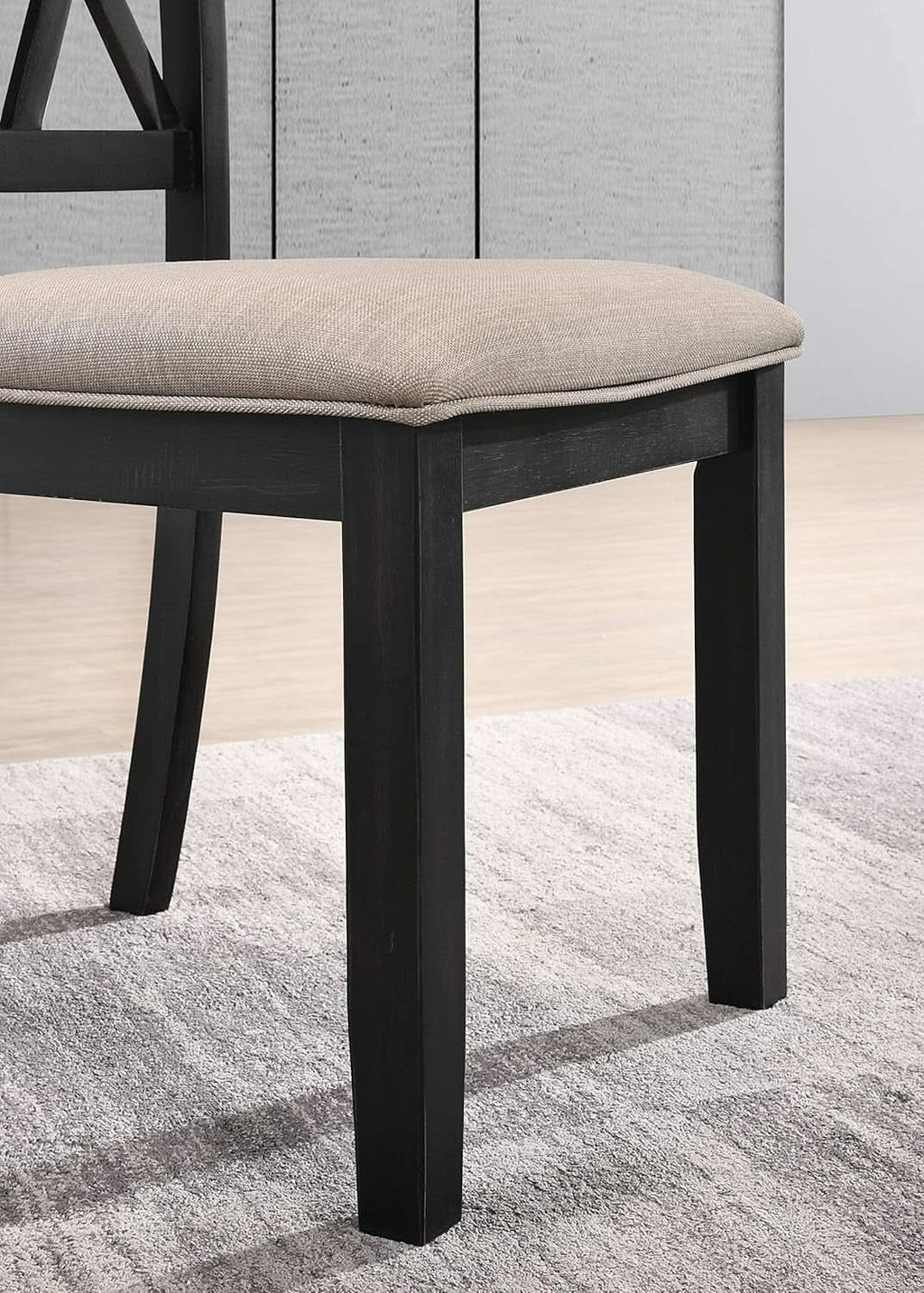 Windvale Black Cross Back Fabric Upholstered Dining Chair Set Of 2-3