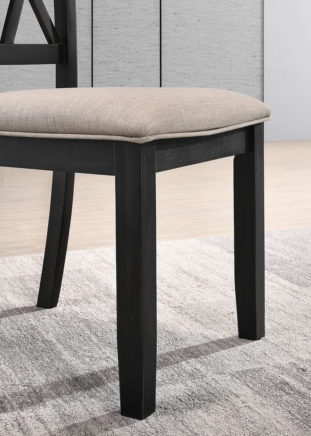 Windvale Black Cross Back Fabric Upholstered Dining Chair Set Of 2-3