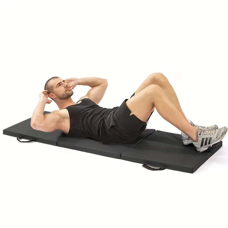NNETM Ultra-Durable Folding Balance Mat - Anti-Tear, Sweat-Resistant(Black)-2