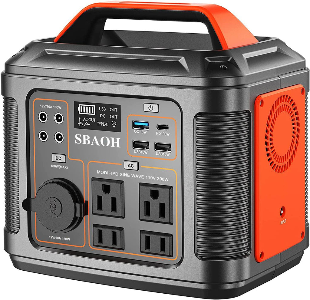 Portable Power Station P302,300W 296Wh Backup Lithium Battery,Solar Generator For Home-5