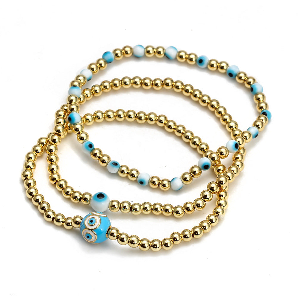 Women's New Eye Beads Bracelet Set
