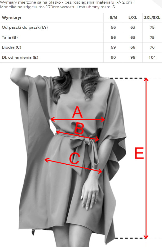 Numoco 287-47 SOFIA Feminine butterfly-style dress with a waist tie - emerald green