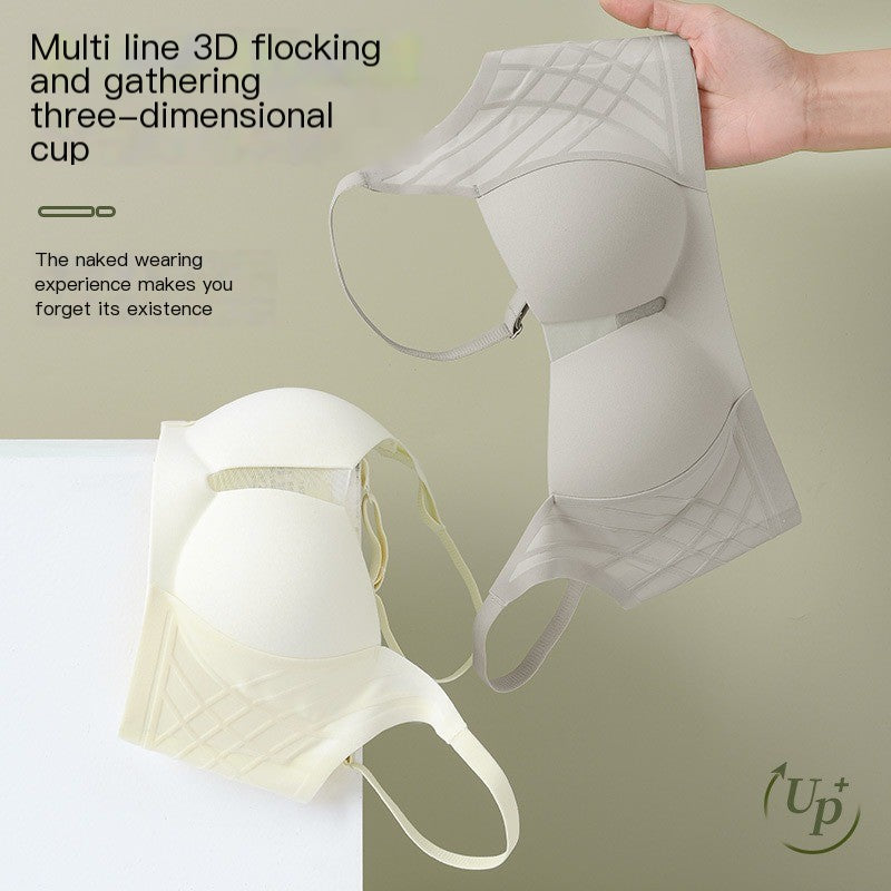 3D Velvet Thin Jelly Bra with Soft Support for Women