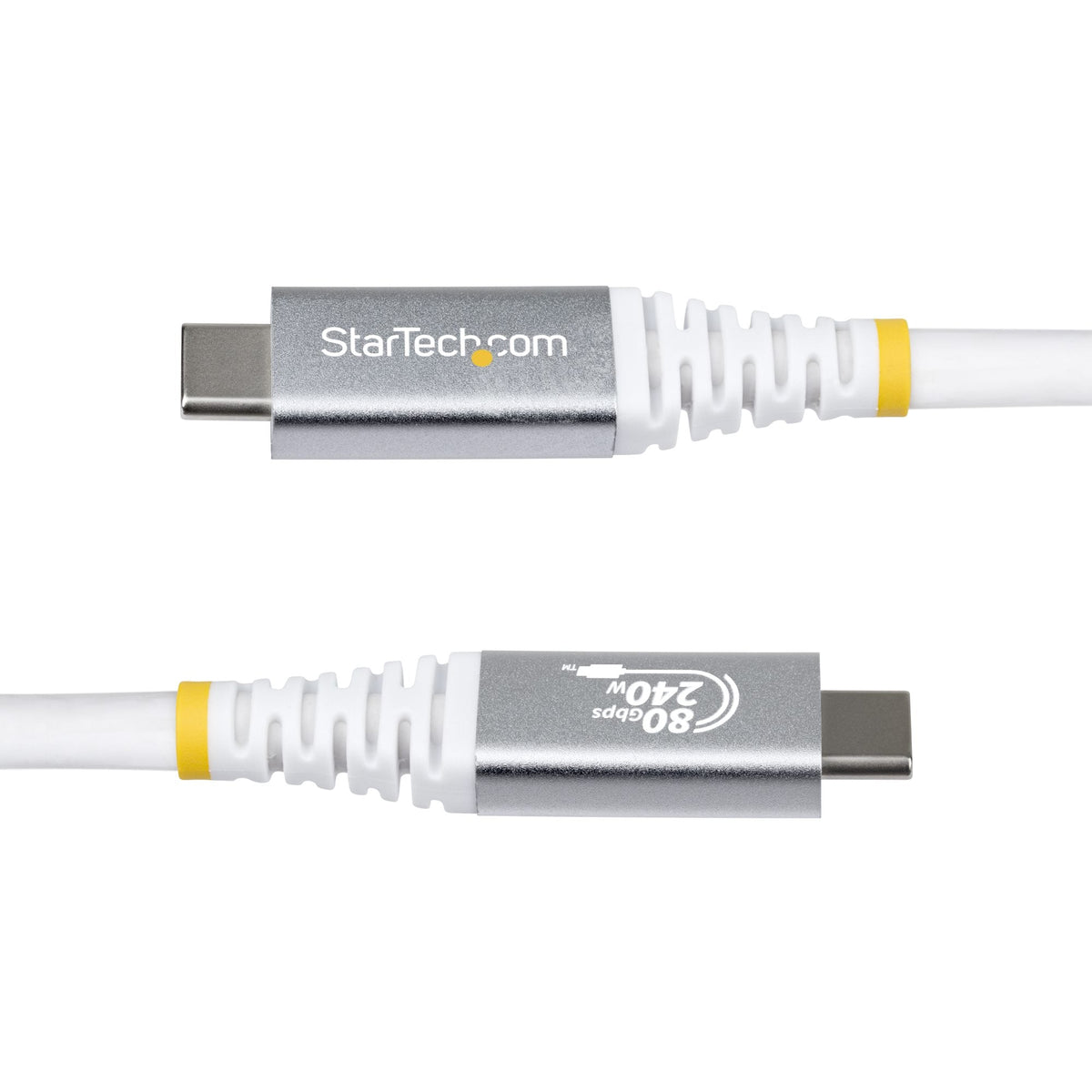 Star Tech 1.5m (5ft) USB4 Cable, 80Gbps, USB-IF Certified USB-C Cable, 240W PD, 8K 120Hz/4K 240Hz DP2.1 DP80, TPE Jacket, Thunderbolt 4 Compatible - White USB-C Cord