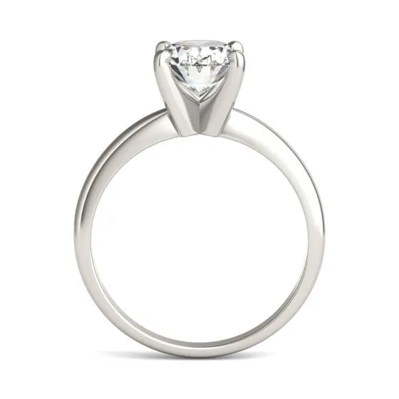 2.00 CTW AGI Certified  Oval Lab Grown Diamond Solitaire Engagement Ring in 14K White Gold (G-VS)-1
