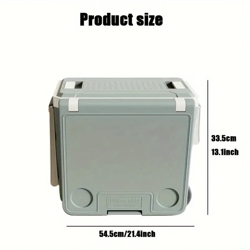 NNETM 32L Portable Outdoor Cooler Box & Folding Table Chair Set-2