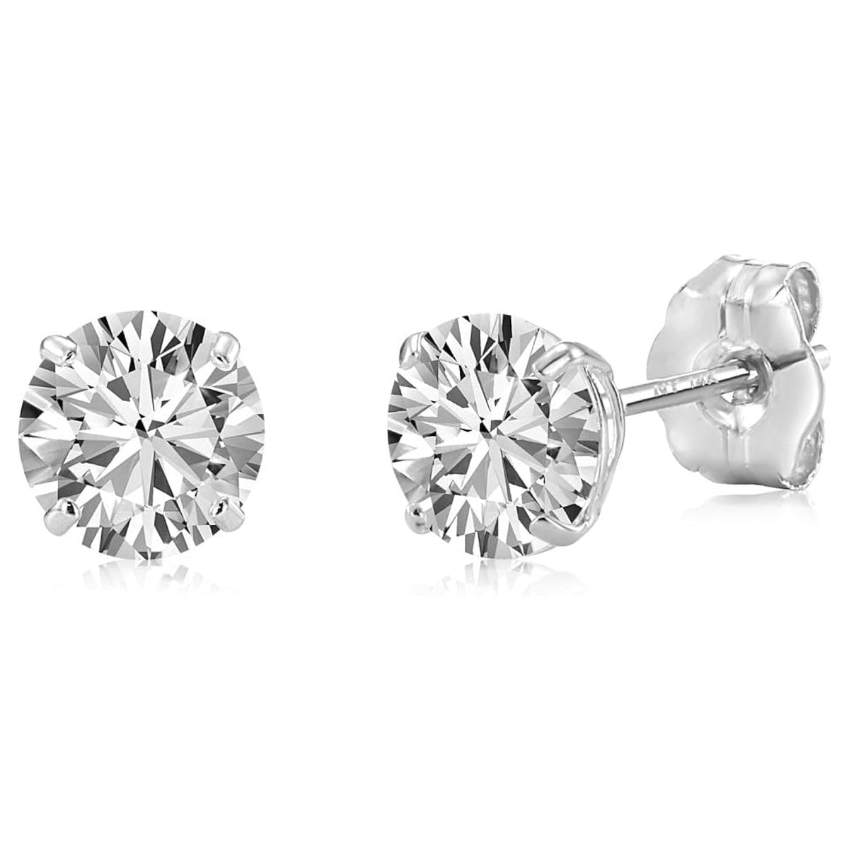 2.00 CTW AGI Certified Lab-Grown Diamond Stud Earrings in Solid 14K Gold – E Color, VS Clarity-1