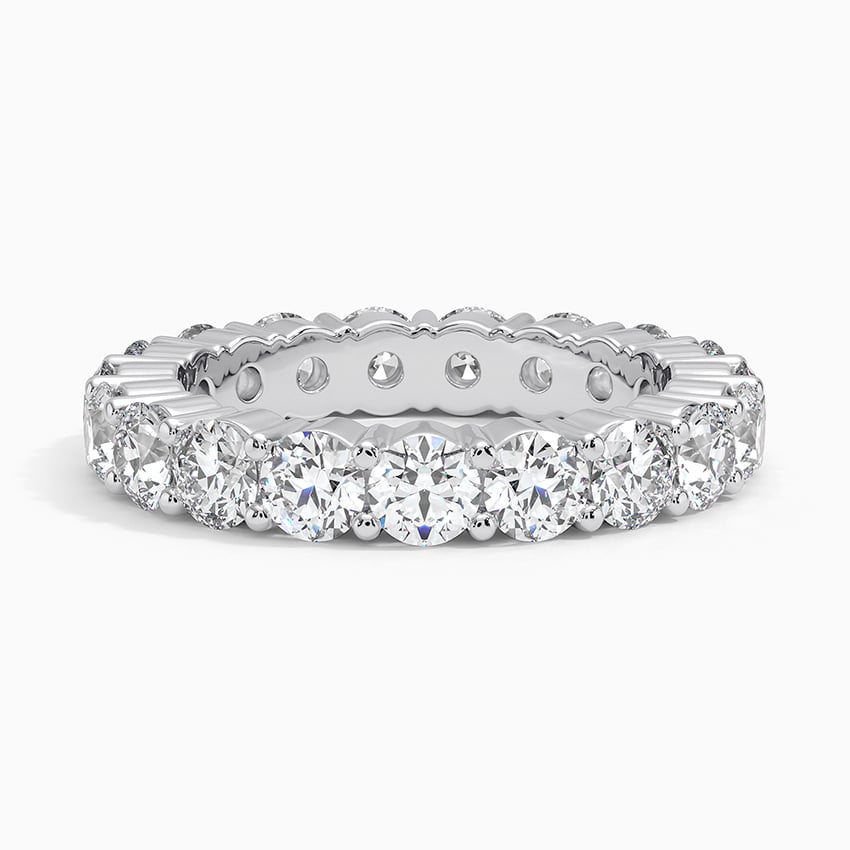 2.00 CTW Round Lab Grown Diamond Eternity Band 18kt Gold over Sterling-0