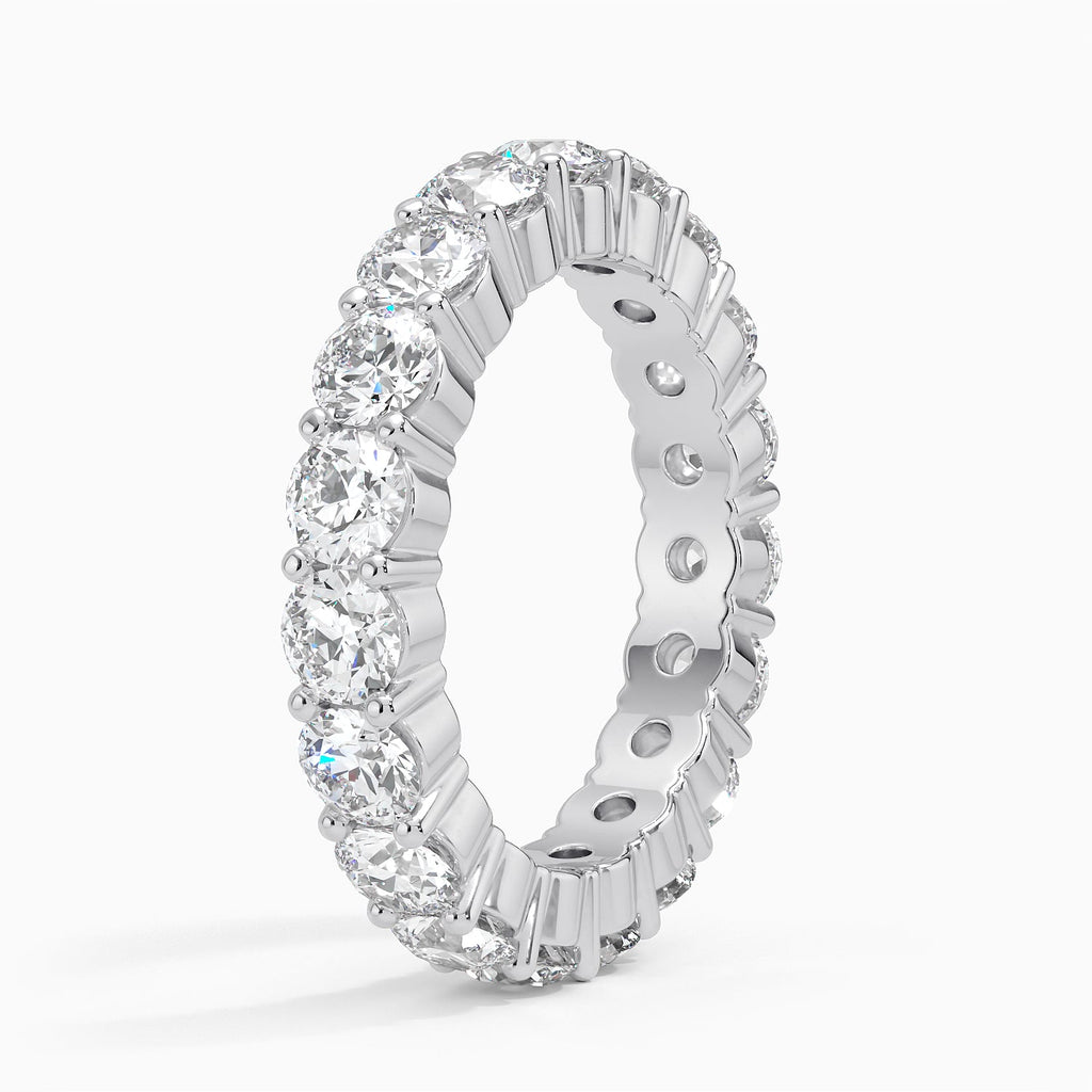 2.00 CTW Round Lab Grown Diamond Eternity Band 18kt Gold over Sterling-1