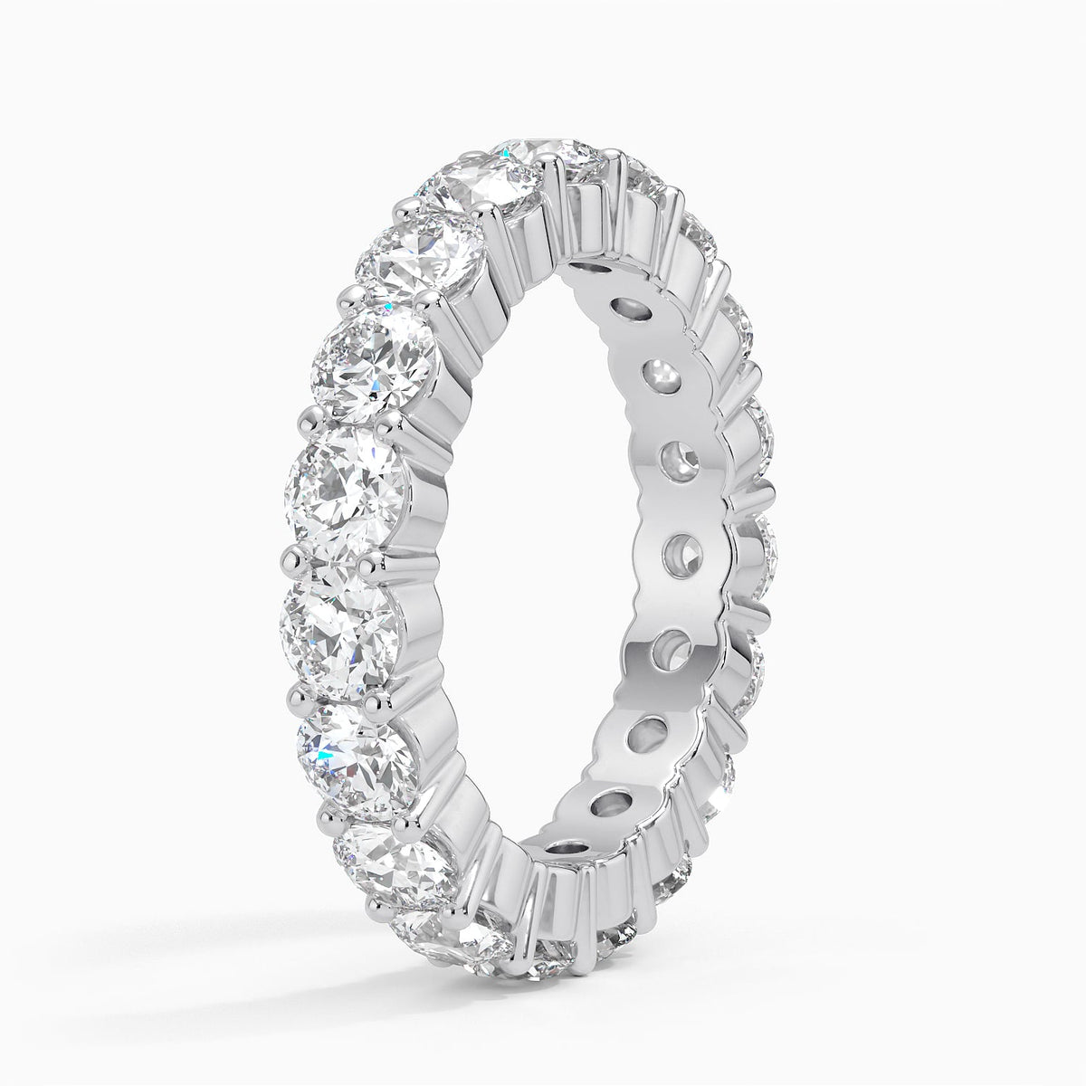 2.00 CTW Round Lab Grown Diamond Eternity Band 18kt Gold over Sterling-1