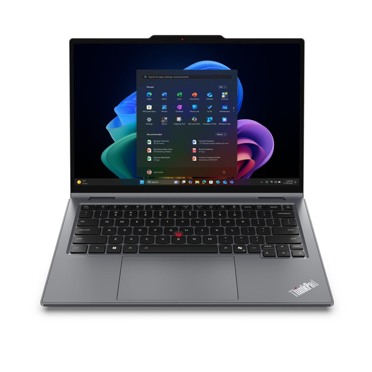 Lenovo ThinkPad X1 2-in-1 Gen 11 Aura Edition Copilot+ PC Intel Core Ultra 5 325 Hybrid (2-in-1) 35.6 cm (14") Touchscreen WUXGA 32 GB LPDDR5x-SDRAM 512 GB SSD Wi-Fi 7 (802.11be) Windows 11