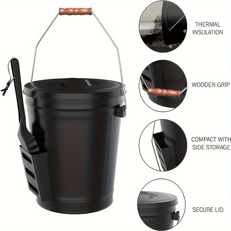 NNETM Galvanized Ash Bucket Set with Shovel-3