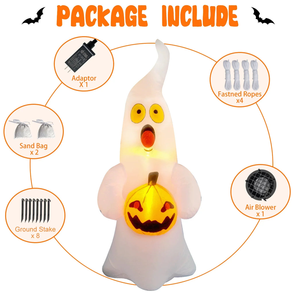 NNEOBA Giant Inflatable Ghost Halloween Yard Decoration (4 ft)-3