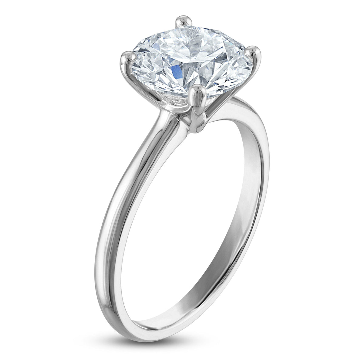 3.50 CTW Round Lab-Grown Diamond Solitaire Engagement Ring in 14K White Gold (F/VS, AGI Certified)-1