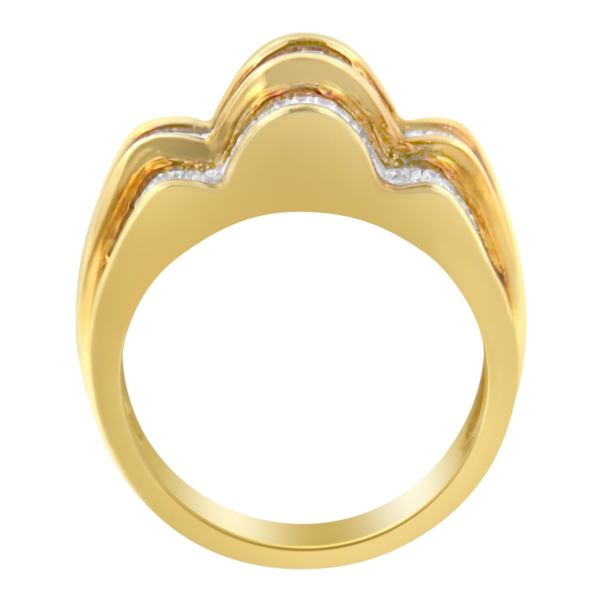 14KT Yellow Gold Diamond Multi-Row Band Ring (1 1/4 cttw, H-I Color, SI1-SI2 Clarity)-3